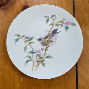 Yamaji Japan Bird On Cherry Blossoms Plate